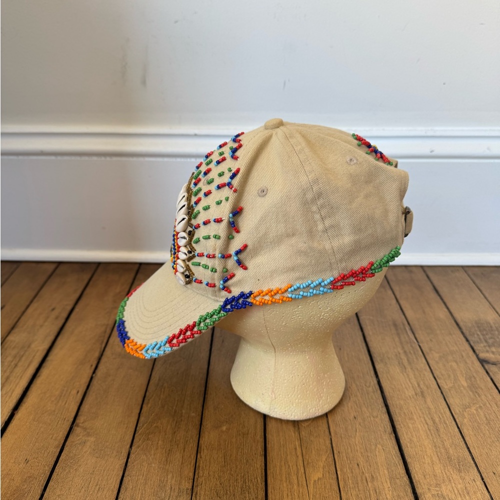 Boho Rainbow Sun Beaded Shell Beach Baseball Hat - Picture 4 of 9